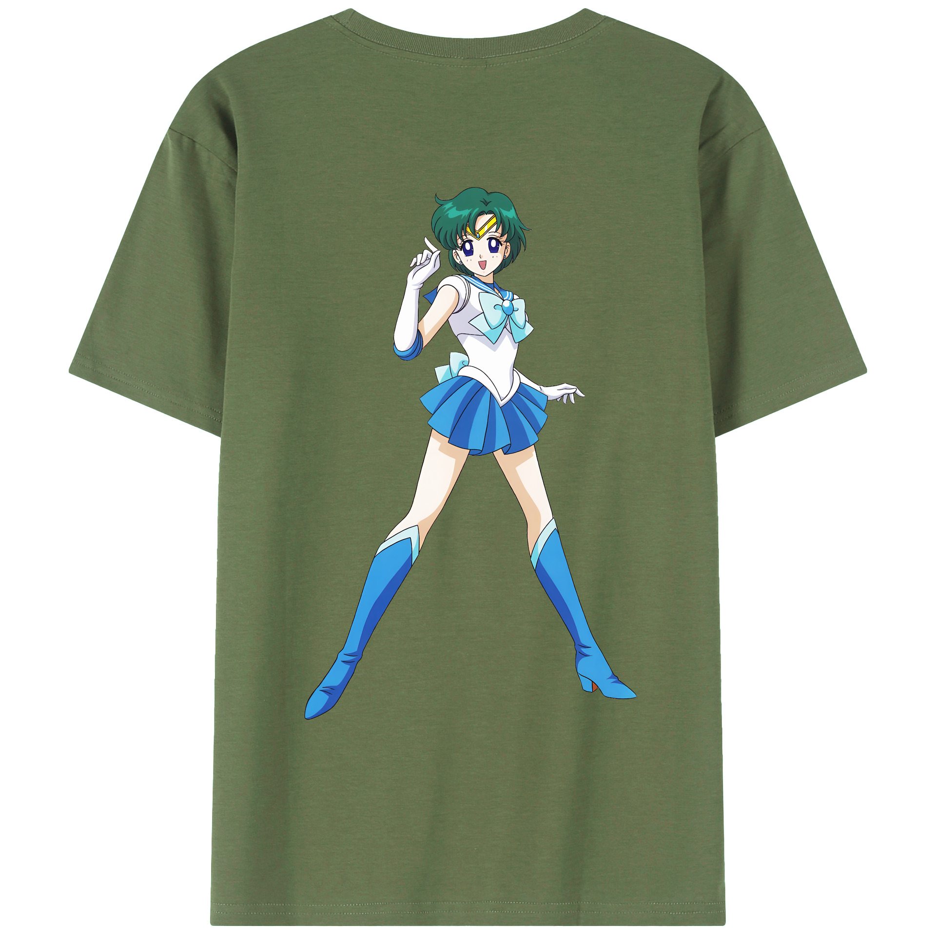 （画像用） 美少女戦士セーラームーン 海王 みちる（かいおう みちる） Sailor Moon Kaiou Michiru 綿100％ メンズ半袖Tシャツ（バックプリント） 通気性